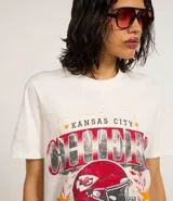 Remera blanca de algodón con estampado del equipo de fútbol americano Kansas City Chiefs.