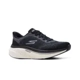 Championes deportivos Skechers Go Walk Max Cushioning Arch Fit Roslyn, color negro con detalles en gris. Capellada de malla transpirable con cordones elásticos. Plantilla Arch Fit extraíble con soporte de arco certificado por podólogos. Entresuela con tecnologías Skechers HYPER ARC, ULTRA FLIGHT y Max Cushioning. Suela de tracción flexible. Aprobado por la Asociación Médica Podológica Estadounidense (APMA).