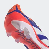 Championes de fútbol Adidas Predator Elite, color azul con detalles en naranja y blanco.