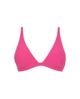 Top de bikini triángulo color fucsia.