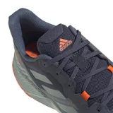 Zapatillas de trail running Adidas Terrex Soulstride, color azul con detalles en gris, naranja y violeta.