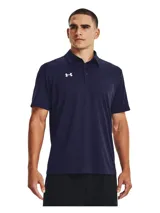 Remera polo Under Armour Team Tech para hombre, color azul marino con logo blanco en el pecho.