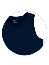 Musculosa verde claro de algodón, con cuello redondo y sisas anchas.