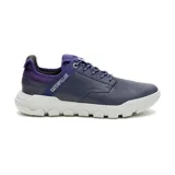 Zapatillas Caterpillar Hex Lite Leather color azul marino con detalles en violeta y suela blanca. Capellada de cuero flor, forro interno de materiales reciclados, plantilla de espuma PU, suela de EVA liviana.