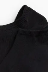 Pack de siete pares de soquetes negros de punto fino de mezcla suave de algodón.