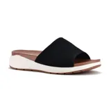 Sandalias bajas de mujer, marca Korium, color rosa, con capellada textil suave y suela blanca.