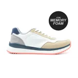 Championes urbanos American Sport modelo Davo, color blanco con detalles en beige, azul y gris.