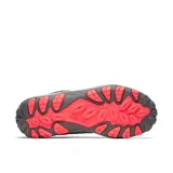 Championes de senderismo Merrell Crosslander 3, color gris con detalles en rosa. Capellada de cuero de ante y malla transpirable, cierre de cordones, puntera sintética protectora, forro de malla transpirable, plantilla de espuma EVA reciclada, amortiguación Merrell Air Cushion en el talón, arco de nylon moldeado, entresuela de espuma EVA y suela de goma adherente Merrell.