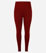 Pantalón legging deportivo color marrón, de cintura alta y con bolsillos laterales funcionales. Confeccionado en microfibra.