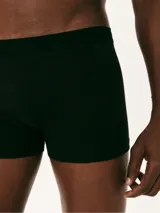 Pack de dos calzoncillos bóxer negros con cintura elástica.