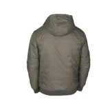 Campera Billabong Revert color verde oliva, con capucha y cierre frontal. Tiene puños y cintura elastizados, y logo de la marca bordado en el pecho.