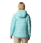 Campera puffer Columbia Silver Falls II Hood color azul marino, con capucha, cierre frontal completo, bolsillos laterales con cierre y puños elásticos. Confeccionada con tecnología Omni-Shield que repele la humedad y Thermarator que mantiene el calor.