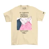 Remera color crema con estampa del afiche de la película "El Cuento de la Princesa Kaguya" del Studio Ghibli.