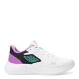 Championes urbanos Umbro Chad Lady, color gris con detalles en negro y lila, con suela blanca.