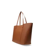 Cartera tipo shopper color tostado, con bolso interno desmontable.