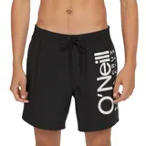 Short de baño negro con logo O'Neill estampado en blanco en la pierna derecha.