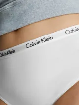 Colaless blanco de cintura alta Calvin Klein, confeccionado en microfibra elástica con logo en la cintura.