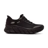 Championes deportivos Skechers Slip-ins Bobs B Flex Hi Linear Force, color negro, sin cordones, con plantilla de espuma viscoelástica y suela de goma.