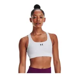 Top deportivo Under Armour blanco con logo negro en el centro del pecho.