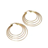 Aros de acero quirúrgico con baño de oro de 18k, con diseño de aros múltiples.