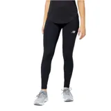 Calza negra de mujer de ajuste ajustado y tiras laterales, ideal para actividades deportivas.