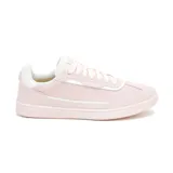 Championes Caterpillar Pause Retro T-Toe color rosa con detalles en blanco. Fabricados en cuero gamuzado con forro reciclado, plantilla de espuma EVA y suela de goma.