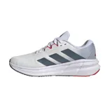 Championes Adidas Questar 3 Running, color blanco con detalles en gris y rojo. Capellada de malla transpirable, mediasuela Bounce y plantilla Cloudfoam Plus.