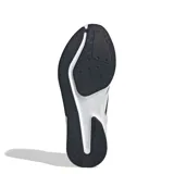 Championes de running Adidas Duramo RC2, color azul marino con tres franjas blancas en el lateral. Presentan un cuello acolchado negro y detalles en rosa fucsia en la lengüeta y el talón. La suela es blanca con una sección de goma negra en la puntera y el talón.