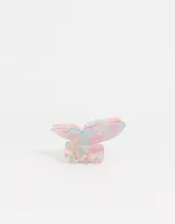 Broche para el pelo con forma de mariposa, con diseño multicolor en tonos pastel.