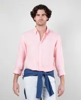 Camisa Lino - Rosa