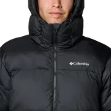 Campera puffer negra marca Columbia, con capucha ajustable, cierre frontal con cremallera, bolsillos laterales con cremallera, puños elásticos y aislamiento Thermarator™.
