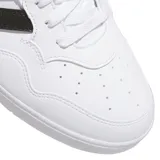 Championes de media caña Adidas Hoops 4.0 Mid, blancos con detalles en negro, con las tres tiras características de la marca en los laterales.
