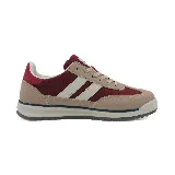 Zapatillas deportivas Le Groupe, color beige y bordó, con detalles en blanco.