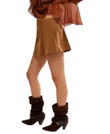 Short pollera color marrón de algodón.