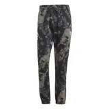 Pantalón de jogging Adidas negro con estampado tie-dye en tonos grises y cordón ajustable en la cintura.