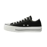 Zapatillas Converse Chuck Taylor All Star de lona negra con plataforma blanca.