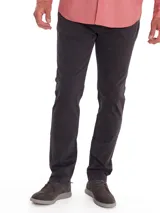 Pantalón de gabardina color gris oscuro, corte recto y tecnología Natural Flex.