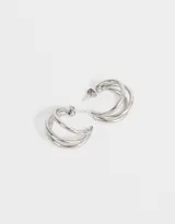 Aros argolla dorados con triple arandela de acero inoxidable.