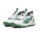 Championes de básquet Puma Playmaker Pro, color negro con detalles en rojo y blanco.