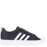Zapatillas de cuero negro con detalles en blanco y suela de goma, modelo clásico de Adidas.