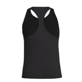 Musculosa deportiva negra de Adidas, con logo blanco en el pecho y espalda estilo nadador. Confeccionada con tecnología Aeroready.