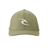 Gorra Rip Curl color verde oliva con logo bordado en blanco.