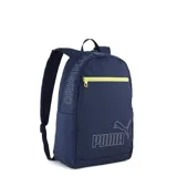 Mochila negra de la marca Puma, con diseño minimalista y logo destacado.