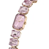 Reloj Swarovski de pulsera con cristales de talla octogonal color rosa y acabado en tono oro rosa.