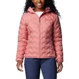 Campera Columbia Delta Ridge II para mujer, color azul marino, con capucha y cierre frontal. Cuenta con tecnología termorreflectante Omni-Heat™ y HeatSeal™ para mantener el calor, y Omni-Shield™ para repeler la humedad.