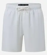 Bermuda masculina de microfibra color amarillo pálido, con cintura elástica ajustable mediante cordón y bolsillos laterales.