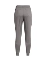 Pantalón de jogging negro Under Armour para mujer, de corte ajustado, con cintura elástica ajustable con cordón, bolsillos laterales y logo estampado en la pierna.