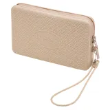 Mini bolso de mano Havaianas color negro con glitter plateado, cierre superior con cremallera y correa de mano.