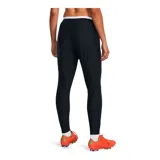 Pantalón deportivo Under Armour Challenger Pro para mujer, color rojo con paneles laterales en negro y logo blanco.