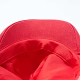 Gorro tipo newsboy o gavroche color rojo, confeccionado en lino.